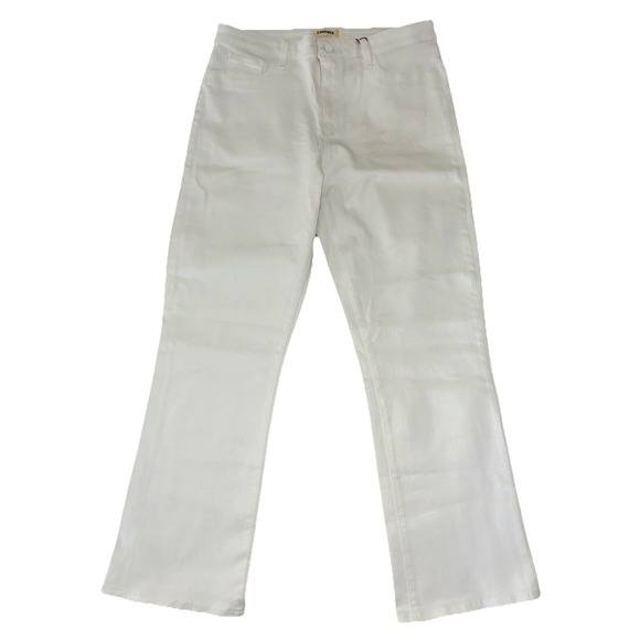 L'Agence Tati Coated Bootcut Jeans Women's 31  Blanc High Rise Super Stretch NEW - Picture 4 of 16